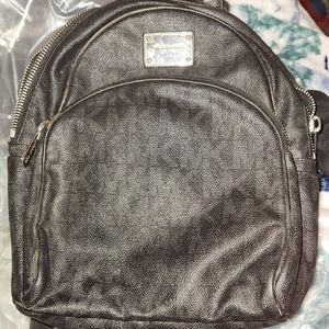 Michael Kors Black Leather  Backpack